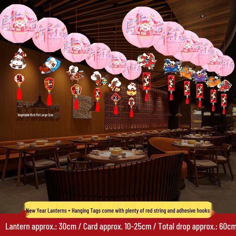 2026 Year of the Horse Lantern Decorations for Mall and Shop Lobbies: Spring Festival Hanging Ornaments