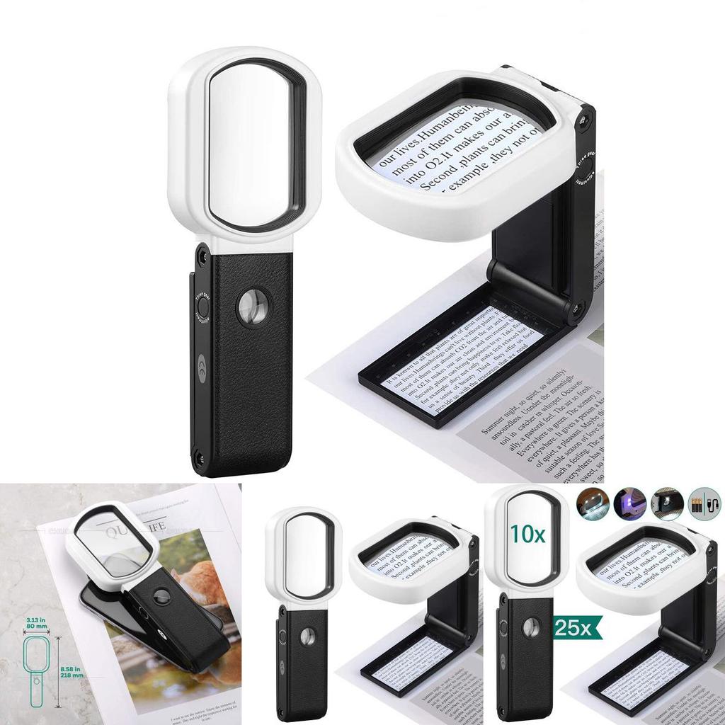 25x 10x Led Rectangular Magnifying Glass Powerful Magnification For Clear And Distortion-free Images