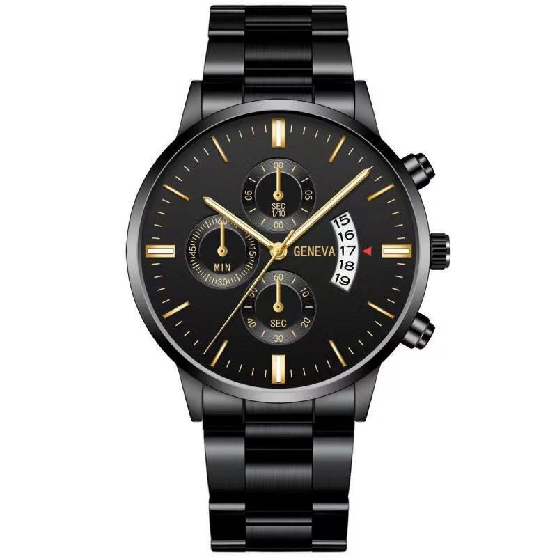 Calendar Steel Strap Watch Dial Three Eyes Quartz Watch Business Men s Watch