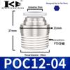 Micro Pneumatic Quick Connector with Internal Hex Thread: POC3/4/6/8-M3/M5/01/02