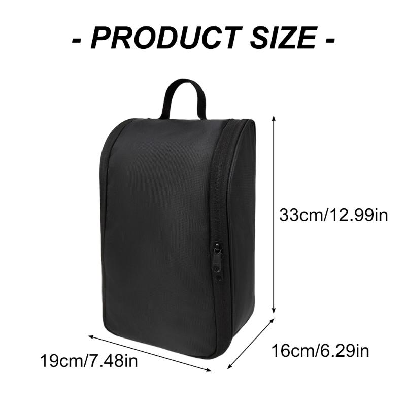 Breathable Sports Shoe Storage Case Water Resistant Zippered Canvas Footwear Organizer with Reinforced Handles