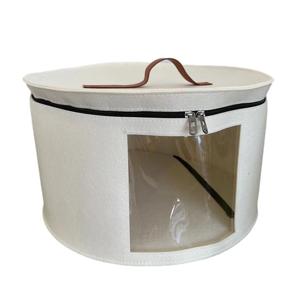 Outdoors Travel Storage Bucket Collapsible Dustproof Half Transparent Large Capacity Portable Felt Hat Storage Case For Home