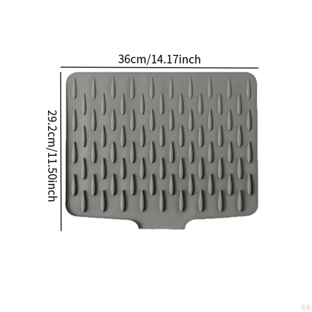 Dish Drying Mat Silicone Pad for Kitchen Surface with Drainage