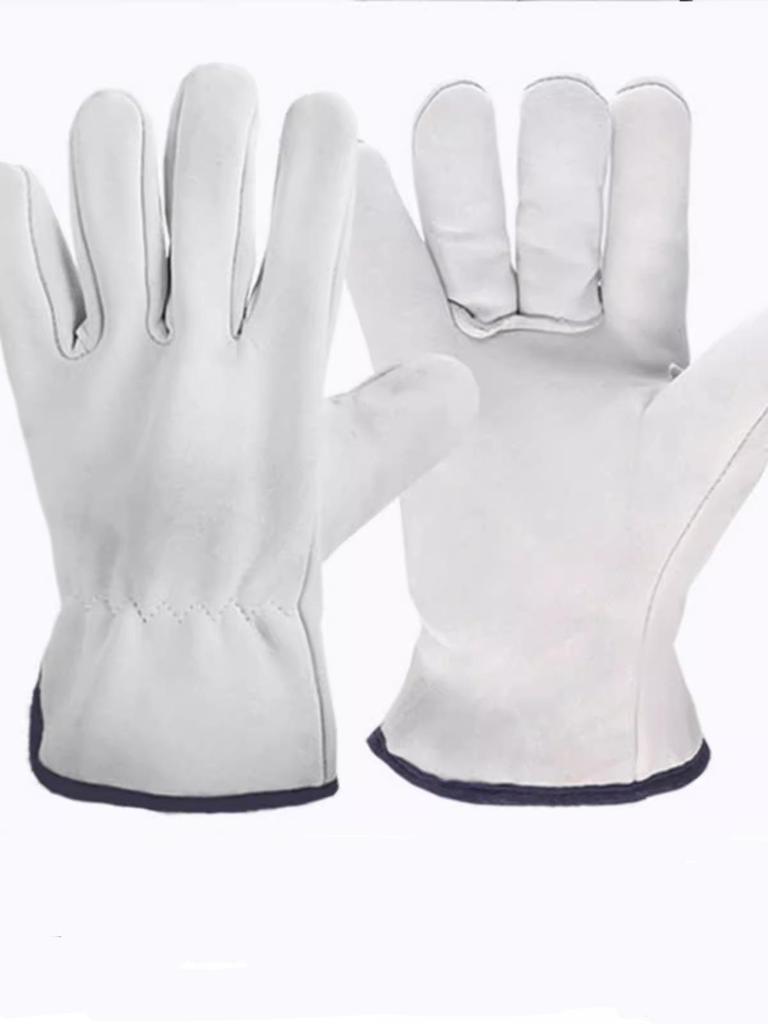 Sheepskin Leather Velcro Welding Gloves: Soft, Flexible, Heat-Resistant for Labor Protection