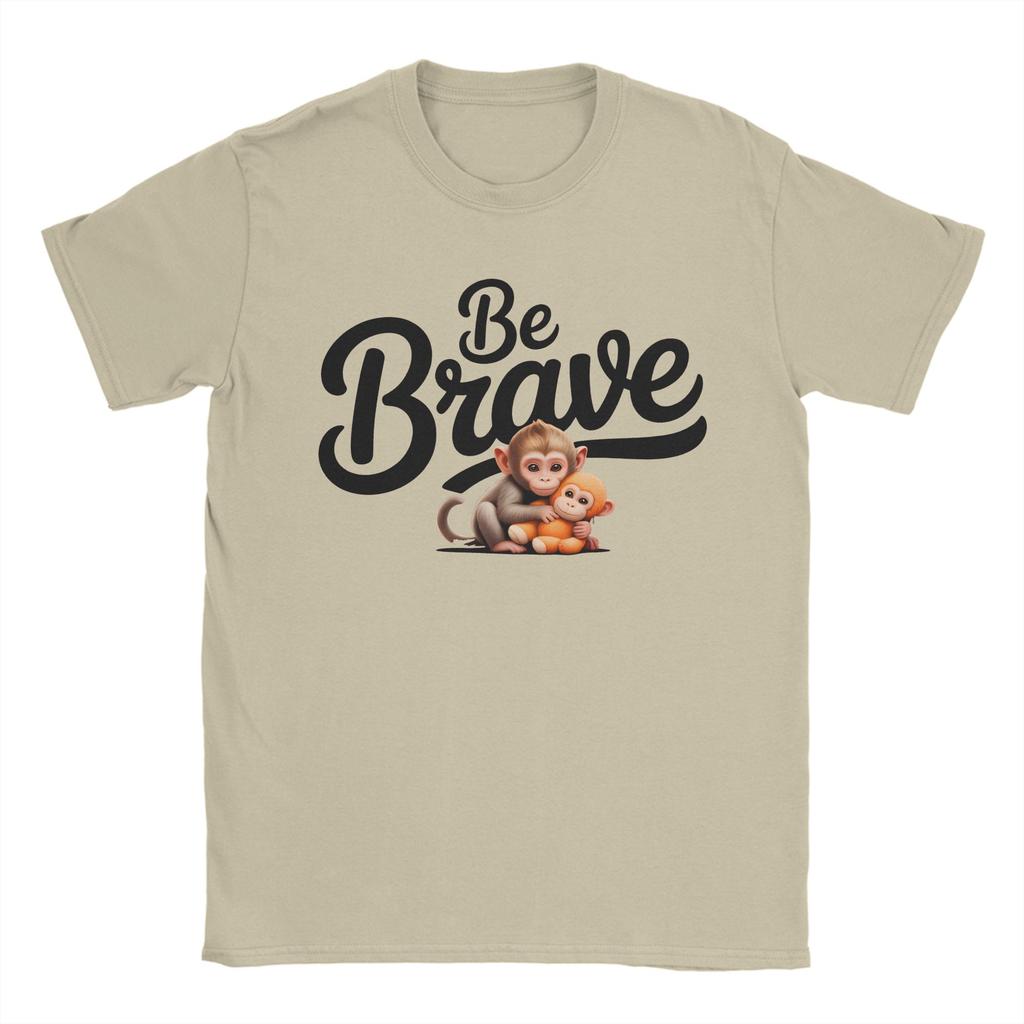 Unisex Womens Punch Monkey Be Brave T Shirts Pure Cotton Tops Casual Short Sleeve Round Neck Tee Shirt Plus Size TShirts