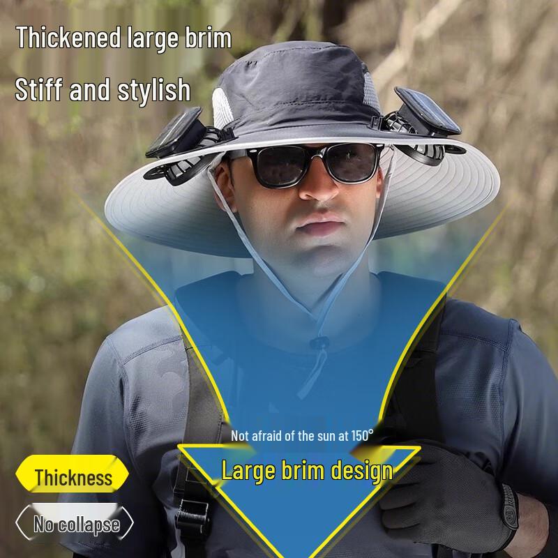 Outdoor Solar Fan Cooling Hat