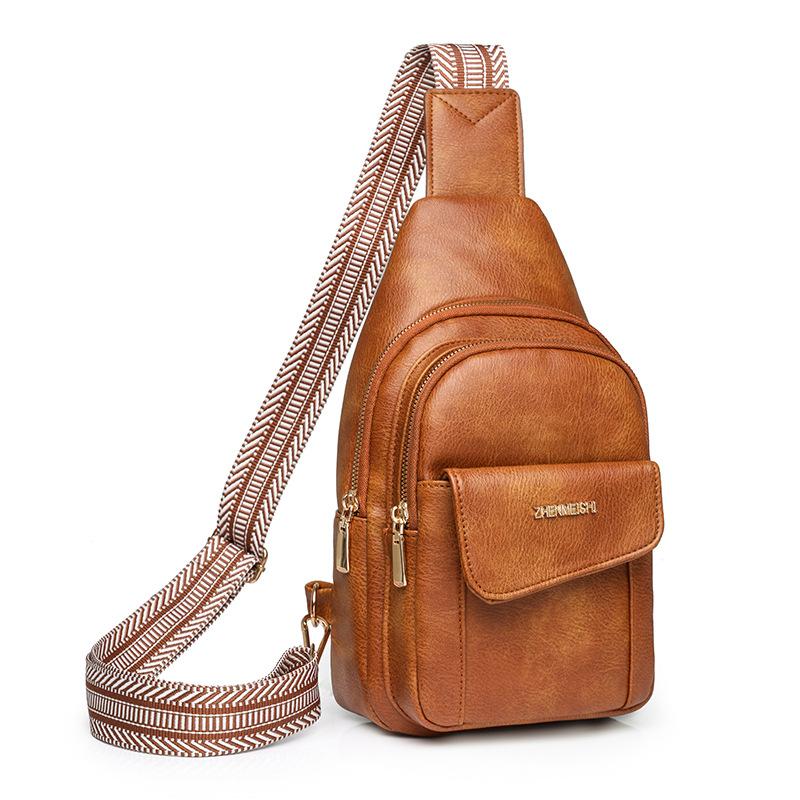 Kleine Damen-Umhängetasche Aus PU-Leder – Brusttasche, Verstellbar, Für Reisen & Sport