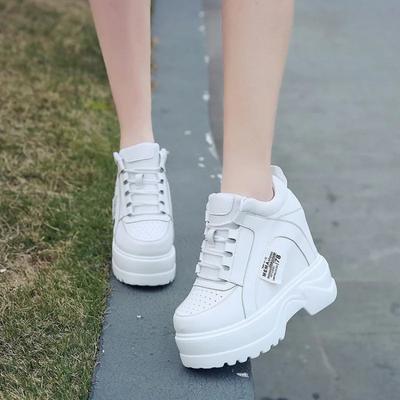 Tênis plataforma branco feminino respirável calçado esportivo casual feminino moda sola grossa tênis corrida zapatilla chaussures femme