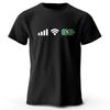 Signal WiFi Battery Printed T-Shirt 100% Cotton Oversized Tech Graphic Tees for Men Women Summer Tops Digital Streetwear