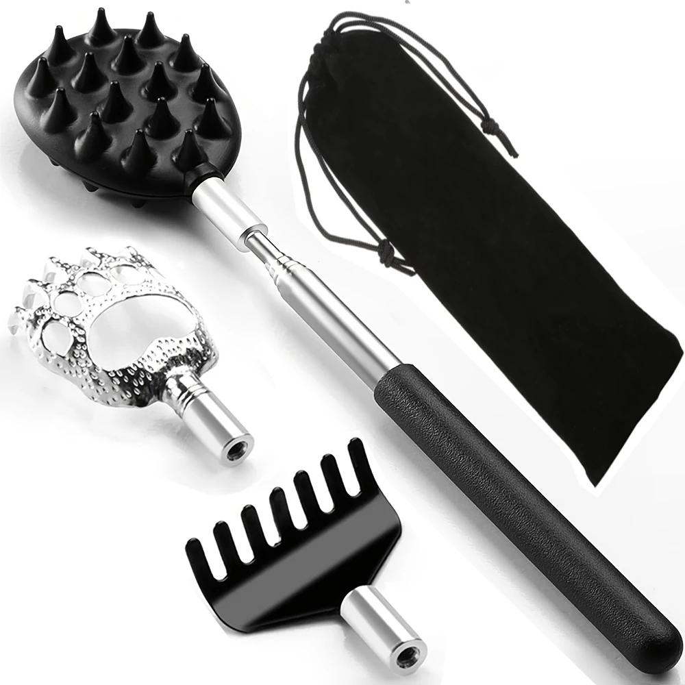 3Pcs/Set Back Scratcher Telescopic Scratching Back Scratcher Massager Scraper Extendable Telescoping Itch Health Products Hackle