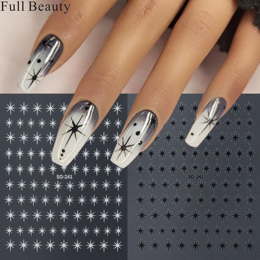 Gold Silver Star 3D Nail Stickers Flower Plants Nail Art Decals Floral Leaf Spring Sliders Manicure Decor