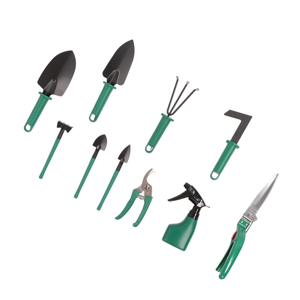 10 Parça Bahçe Aletleri Güçlü Metal Plastik Saplı Ergonomik Bahçe Aleti Seti Kılıflı Ev İçin