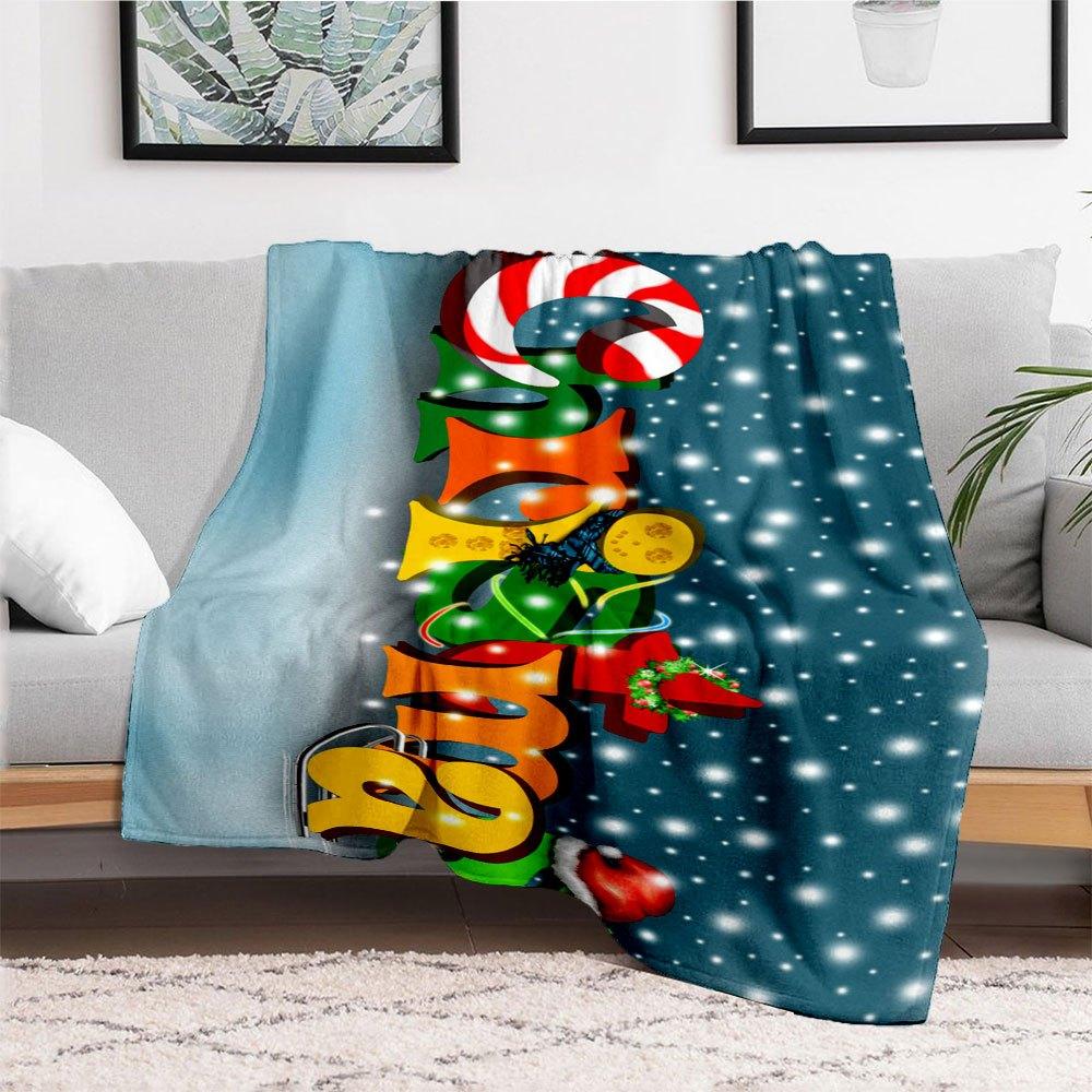 Christmas Lights Holiday Decorations for Home Outdoor Indoor Xmas Tree Ornaments Festival Party SuppliesBlanket Flannel Throw Blanket for So