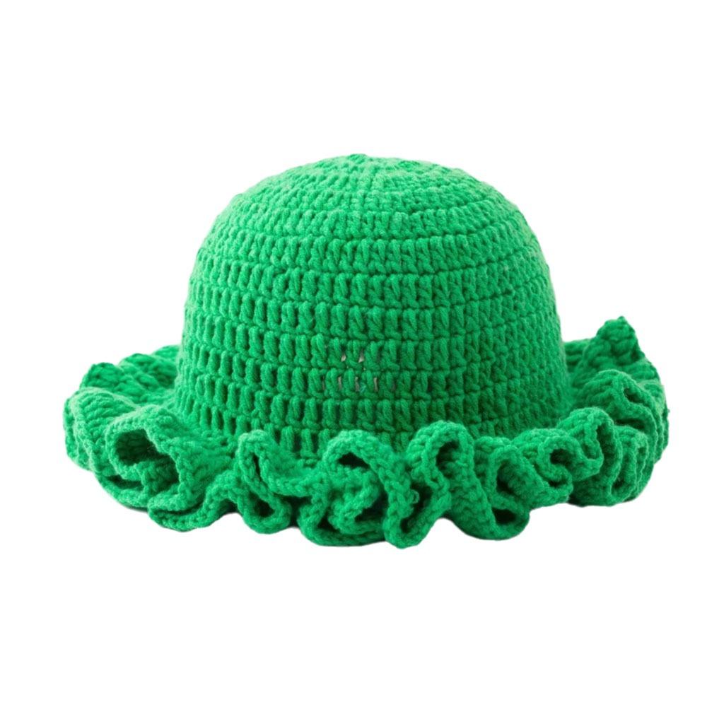 Floppy Women Bucket Hat Crochet Knit Beanie Hat Casual Fisherman Cap