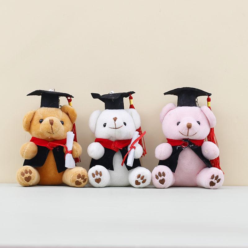 Doctor Bear Plush Toys Soft Filled Doll Keychain Student Souvenir Graduation