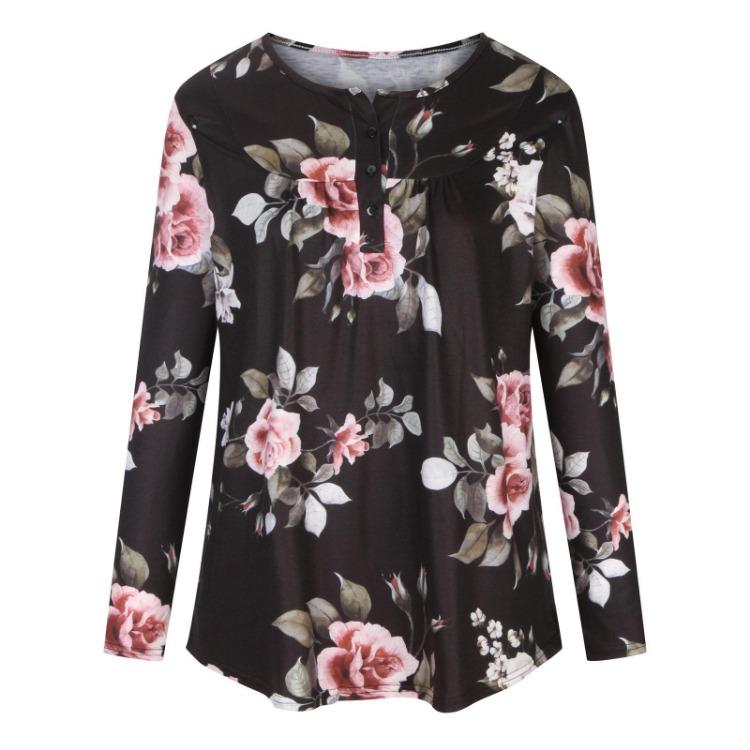 Trendy Large Size Women's Casual Shirt Printed Loose Top Long Sleeved Fashion Spring Autumn New