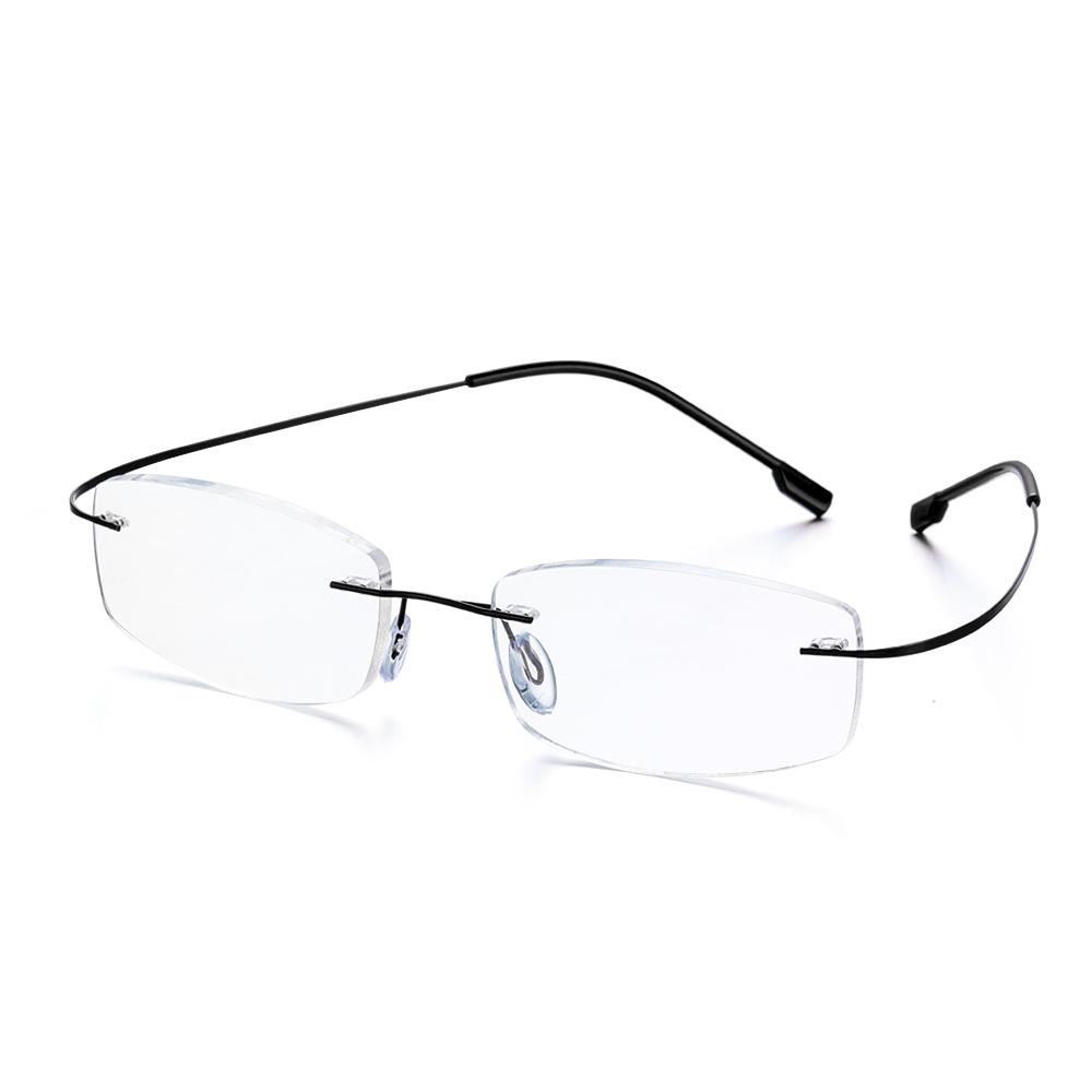 

1PC Flexible Ultralight Reading Glasses Rimless Memory Titanium Eyeglasses Vision Care Presbyopic Eyewear Strength +1.0~+4.0 +100 чёрный