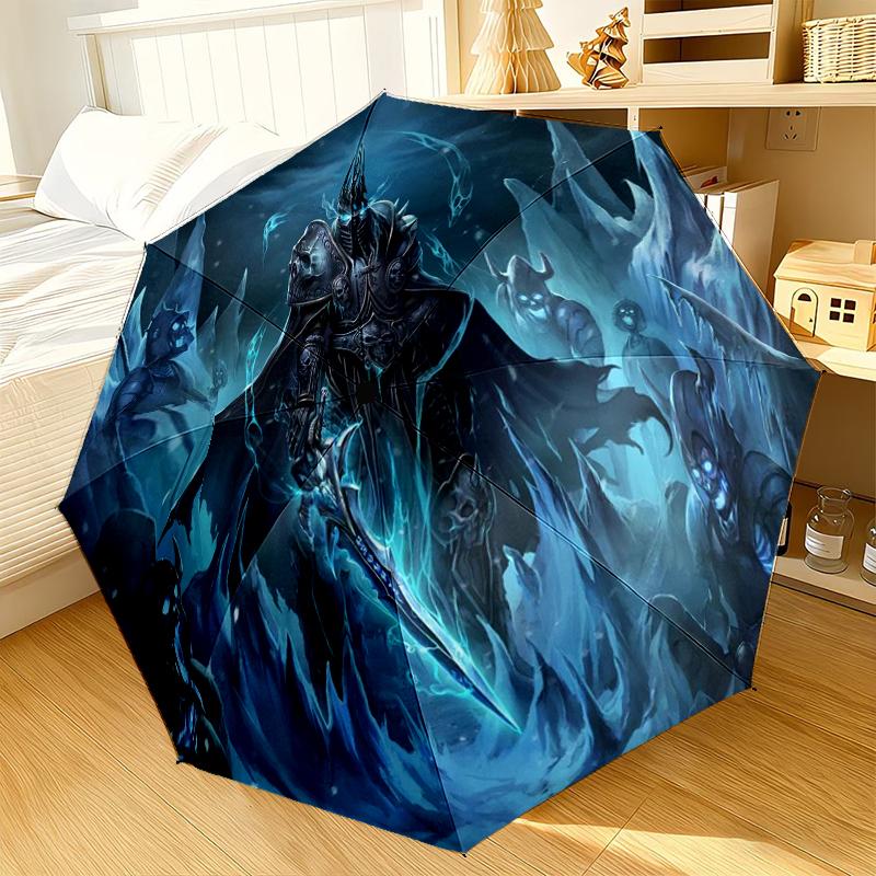 Game Warcraft Darkness Warrior Umbrella 8-Frame for Travel, camping, Casual Lightweight Portable Umbrella, Essential for every family Holidays Gift
