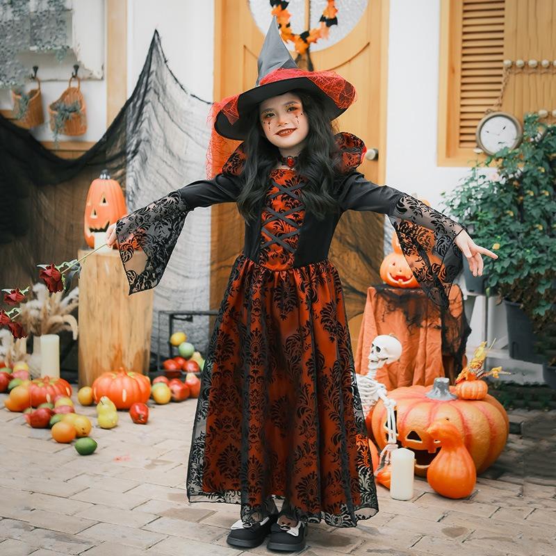 Children's Clothing Wizard Wizard Dress Demon Witch Girl's Clothing Vampire Robe Dress
