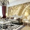 European Style Wall Mural Luxury Golden Flower Jewelry Wallpaper Living Room 3d Mural Home Decor