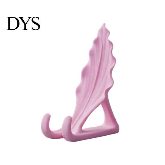 Cute Desk Gadgets Leaf Shaped Phone Stand, 3D Printed Mobile Holder with Double Stable Cell Mount Hook Support, Creative Hands Free Video Cradle,