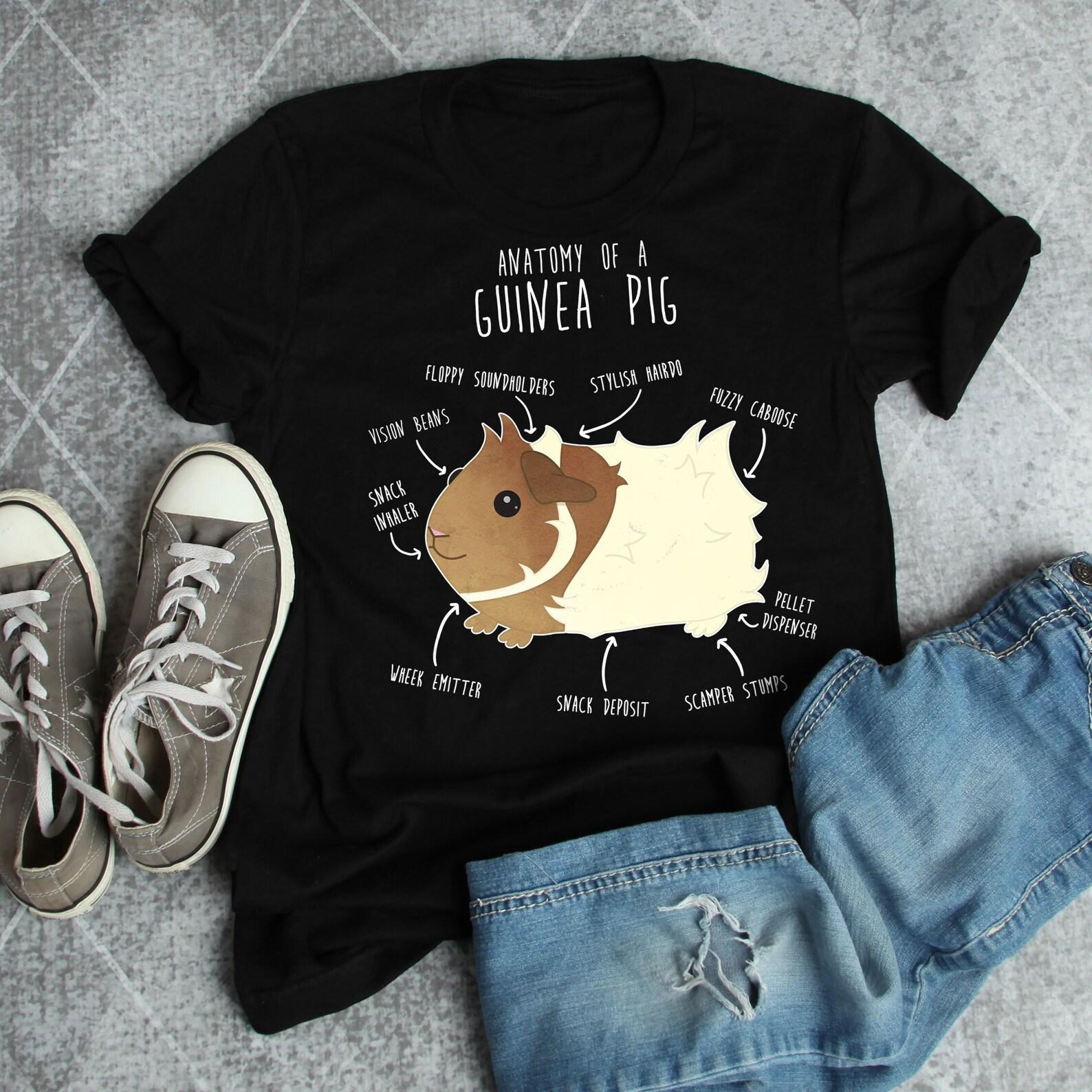 Funny Guinea Pig Shirt,  , Abyssinian Guinea Pig Lover Gift, Cute Cavy T-shirt, Pet Cavies Tshirt, Rodent Anatomy Pocket Pet Mom Dad 100