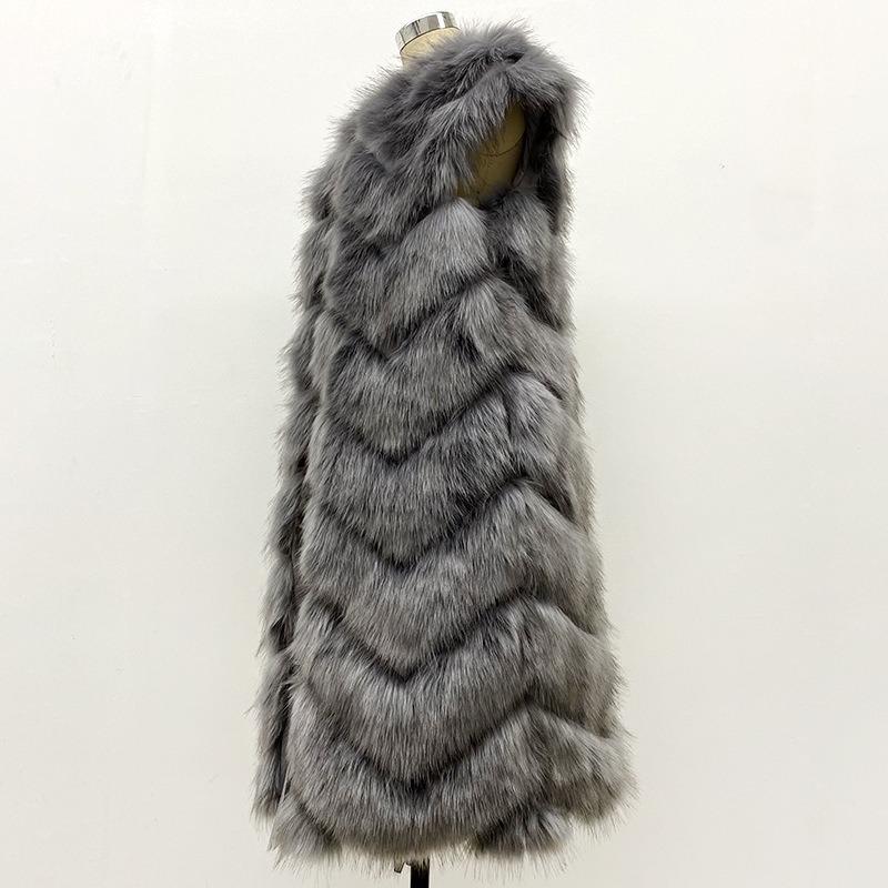 Mao Mao Vest Women's New Autumn and Winter Clothing Outer Wear Temperament Artificial Fur Splicing Jacket Imitation Fox Hair Warm Vest