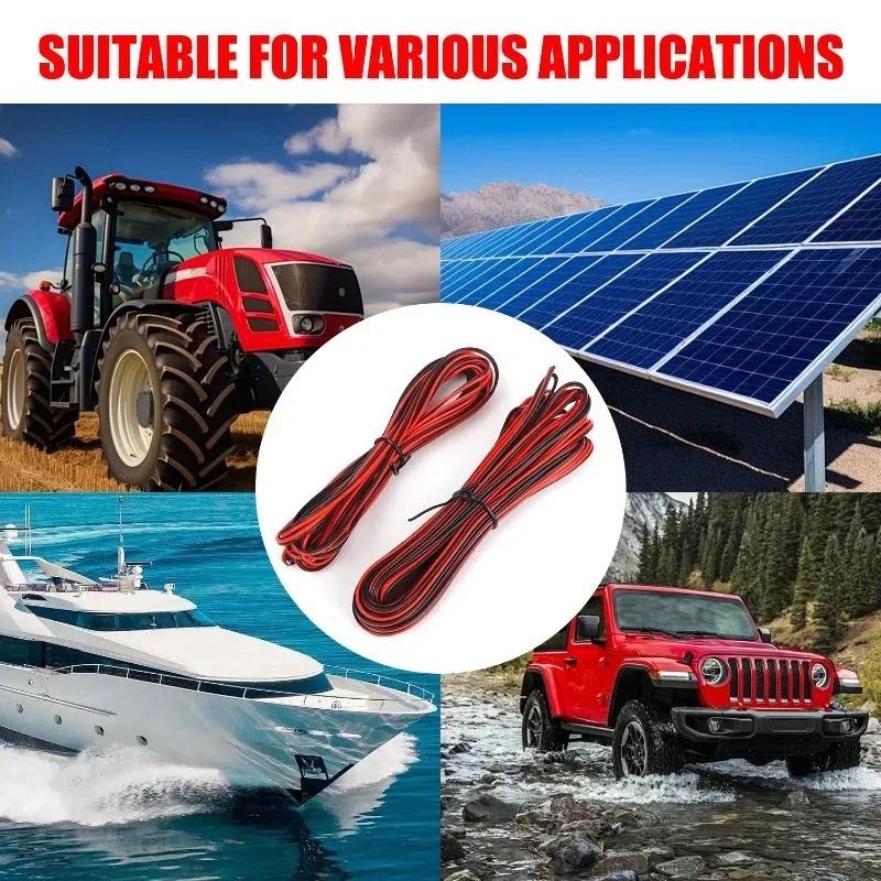 22AWG Electrical Wire 2 Pin Extension Cable Tinned Copper Cord 300V for Car Truck Motorcycle LED Light Strip Power Supply 5M/20M