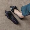 Fashion Slip-on Black Shoes for Women With Crystals Bridesmaid Summer 2025 Popular Promotion Genuine Mark Trend Shoe Young Woman Flats