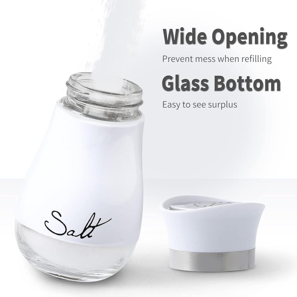 2 Pack Salt and Pepper Shakers, Kitchen Accessories Spice Jars, 4 Ounces Farmhouse Spice Dispenser, Sealed To Prevent Moisture