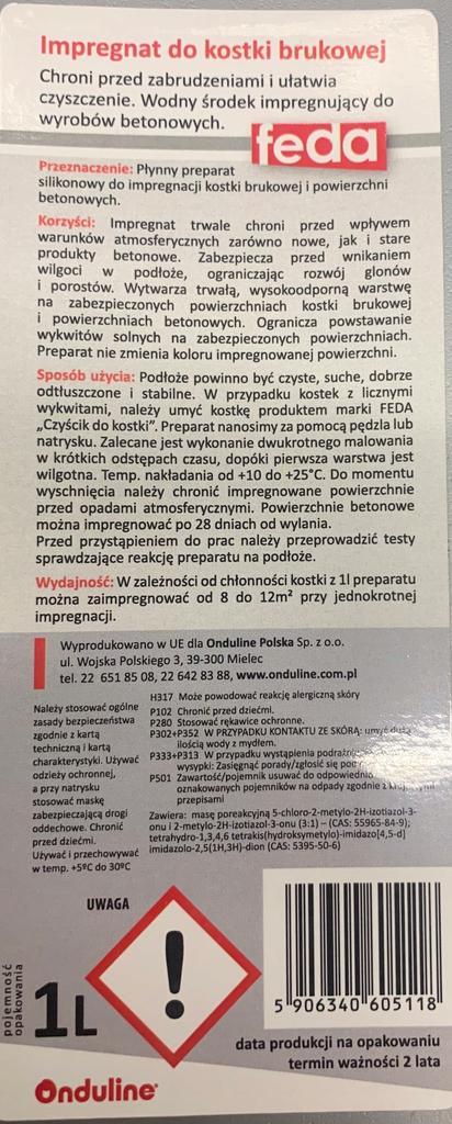 Feda water-based protective impregnation for paving stones 1l
