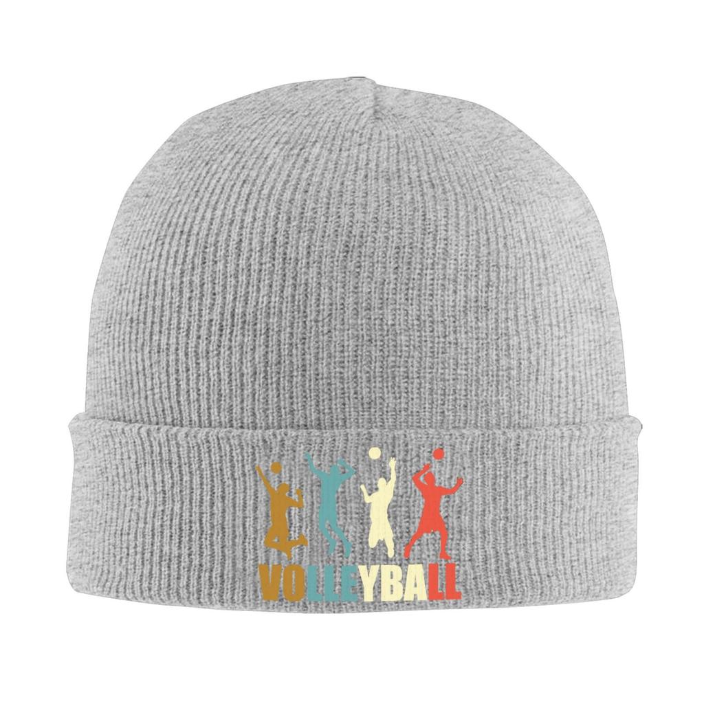 Vintage Style Volleyball Tri Blend Bonnet Hats Hip Hop Hats for Unisex Unisex Winter Keep Warm Skullies Beanies Caps