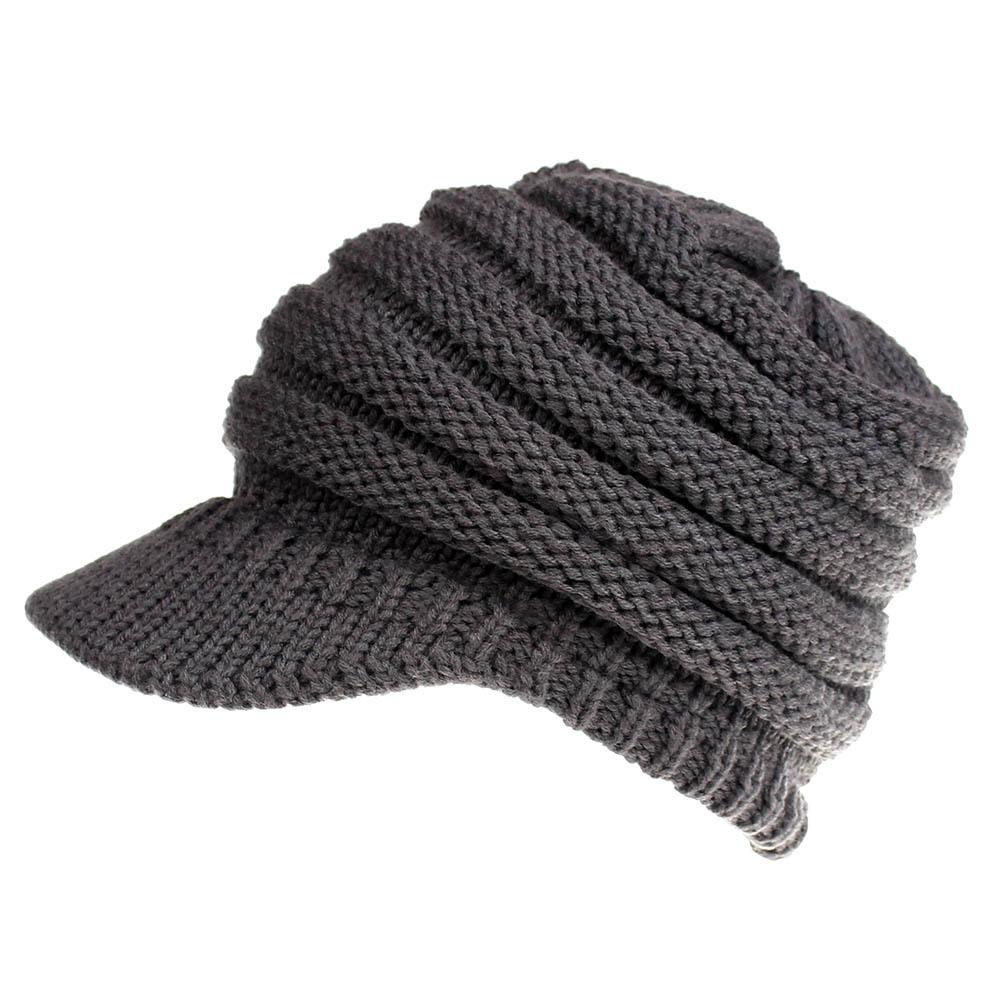 Ins neue gestrickte Baseballkappe für Damen ohne Logo offene Zopfmütze Hüte für Damen und Herren Skisportmütze