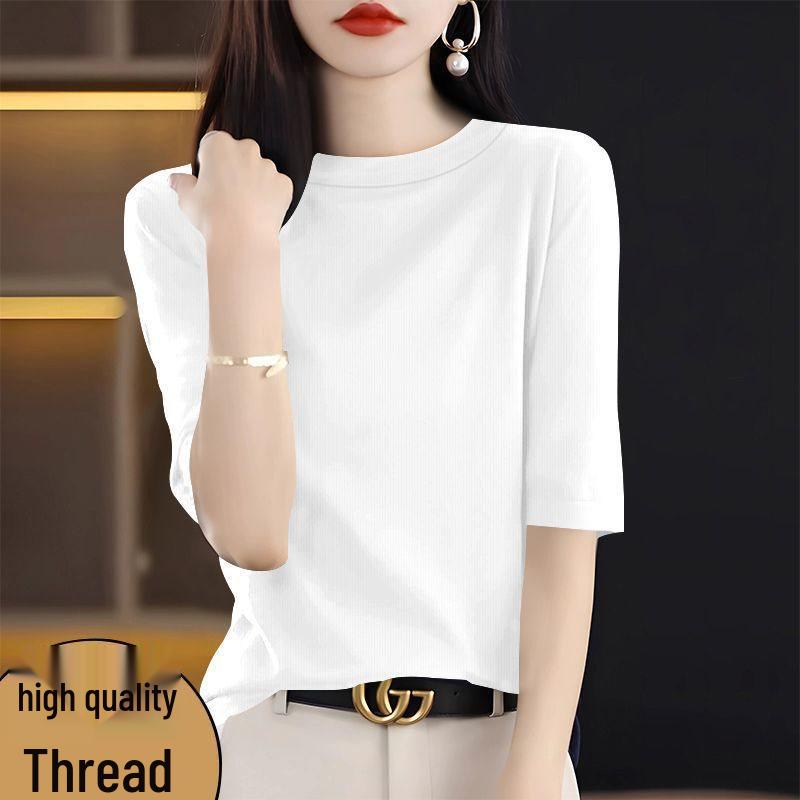 

Women s Slim-Fit Five-Sleeve Round Neck Top L (Recommended for 95-110 jin)