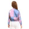 Complete Horse Riding Outfit for Girls: Contrast Color Patchwork Zipper Jacket, Perfect for Halloween & Equestrian Role Play