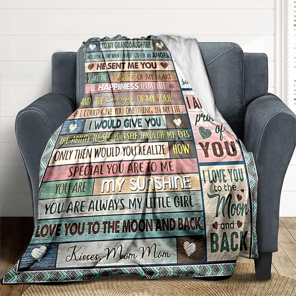 1PC Heartfelt Messages for Granddaughters Blanket, Throw For Sofa, Bed, Travel, Printing Blanket With Soft And Warm Fabric Yy250918186