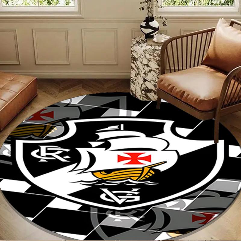 Football Club Emblem Round Rug for Livingroom,Bedroom, Palyroom, Chair Rug, Area rug, Circle Carpet, Large Size Fan Christmas gift