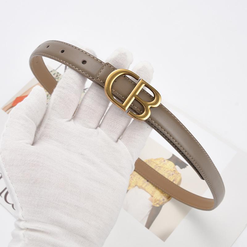 

Новый двухслойный ретро-ремень из коровьей кожи 2,0 см, тонкий ремень с буквенной пряжкой, простой и модный женский брючный ремень 105cm