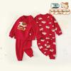 Infant Chinese Red Autumn Outfit & Pants Set for 2026 Year of the Horse