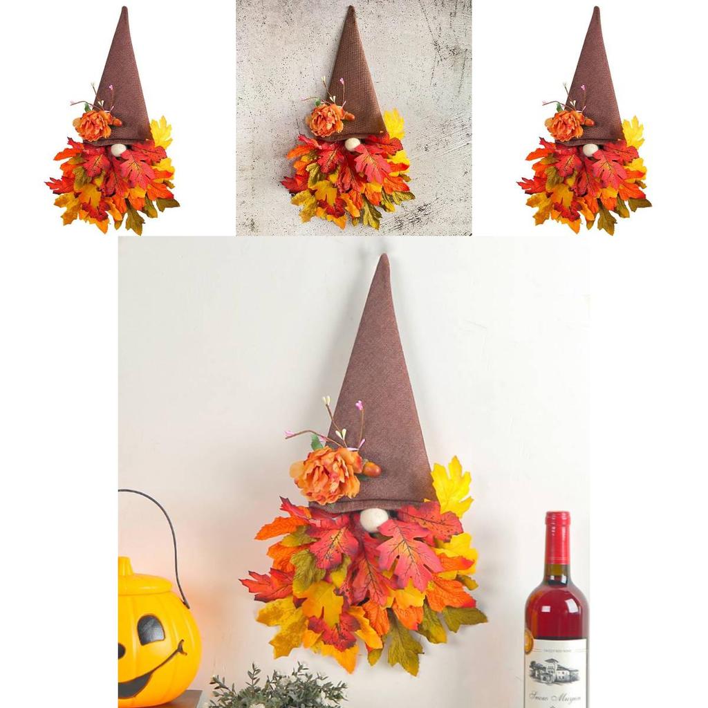 Feiertags-Türhänger mit Ahornblatt-Hut für Thanksgiving-Dekoration und Foto-Requisiten