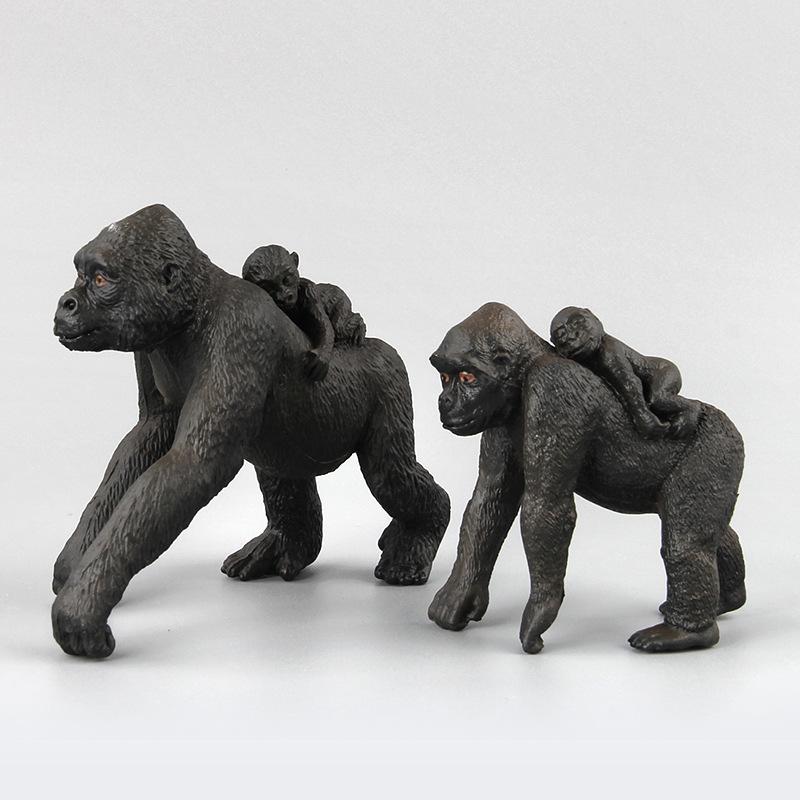 Wild Forest Animal Model Simulation Chimpanzee Family, Static Ornament Doll Toy