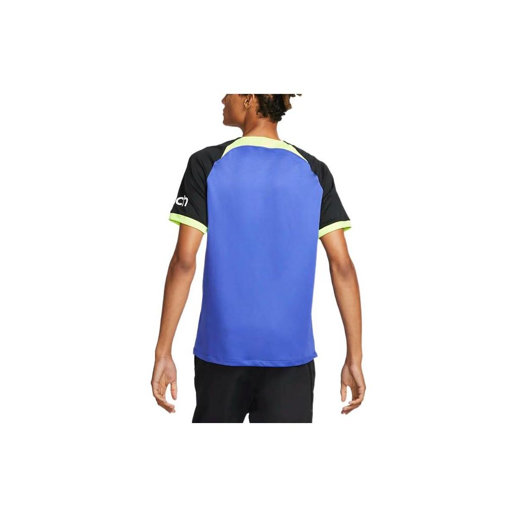 Nike Tottenham Hotspur Letter Logo Print Spliced Crew Neck Pullover Short Sleeve Football Shirt Men Tops Lapis-Blue DM1837-431