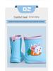 Kids' Cartoon Waterproof Mid-Calf Rain Boots with Removable Fleece Lining for Boys and Girls