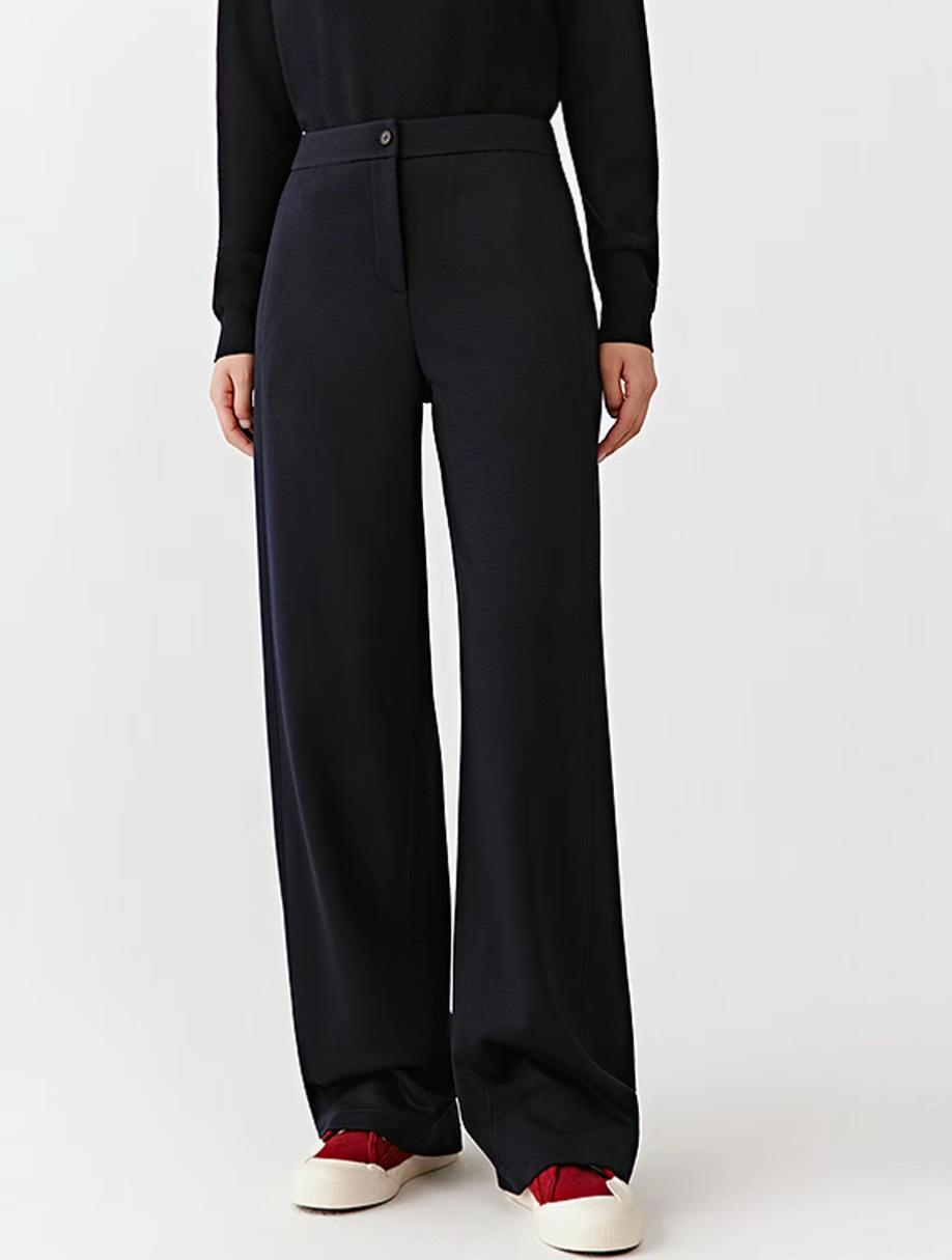 Private Collection Navy Blue Velvet Pants: Stylish, Slimming, Casual Winter Wear 4 темно-синий