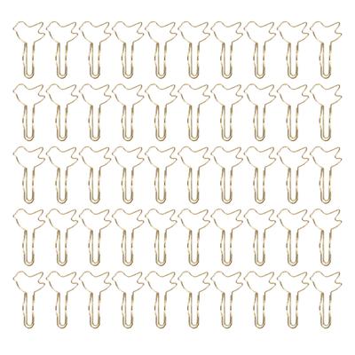 50 ks Kovové klipy na pera Roztomilé kreslené Klipy na papír ve tvaru ptáčka Držák na pera pro zápisník Kancelář Škola