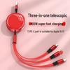 Retractable 3-in-1 Fast Charging Cable with Double-Sided LOGO for Car and Phone