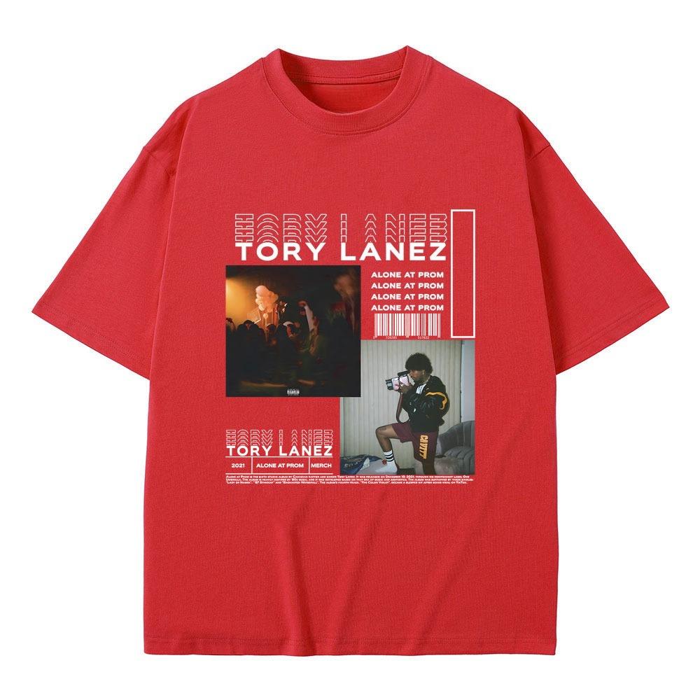 T-shirt Grafica Album Musicale Rapper Tory Lanez Alone At Prom Uomo Donna Hip Hop Rap T-shirt Oversize Maschile Vintage -