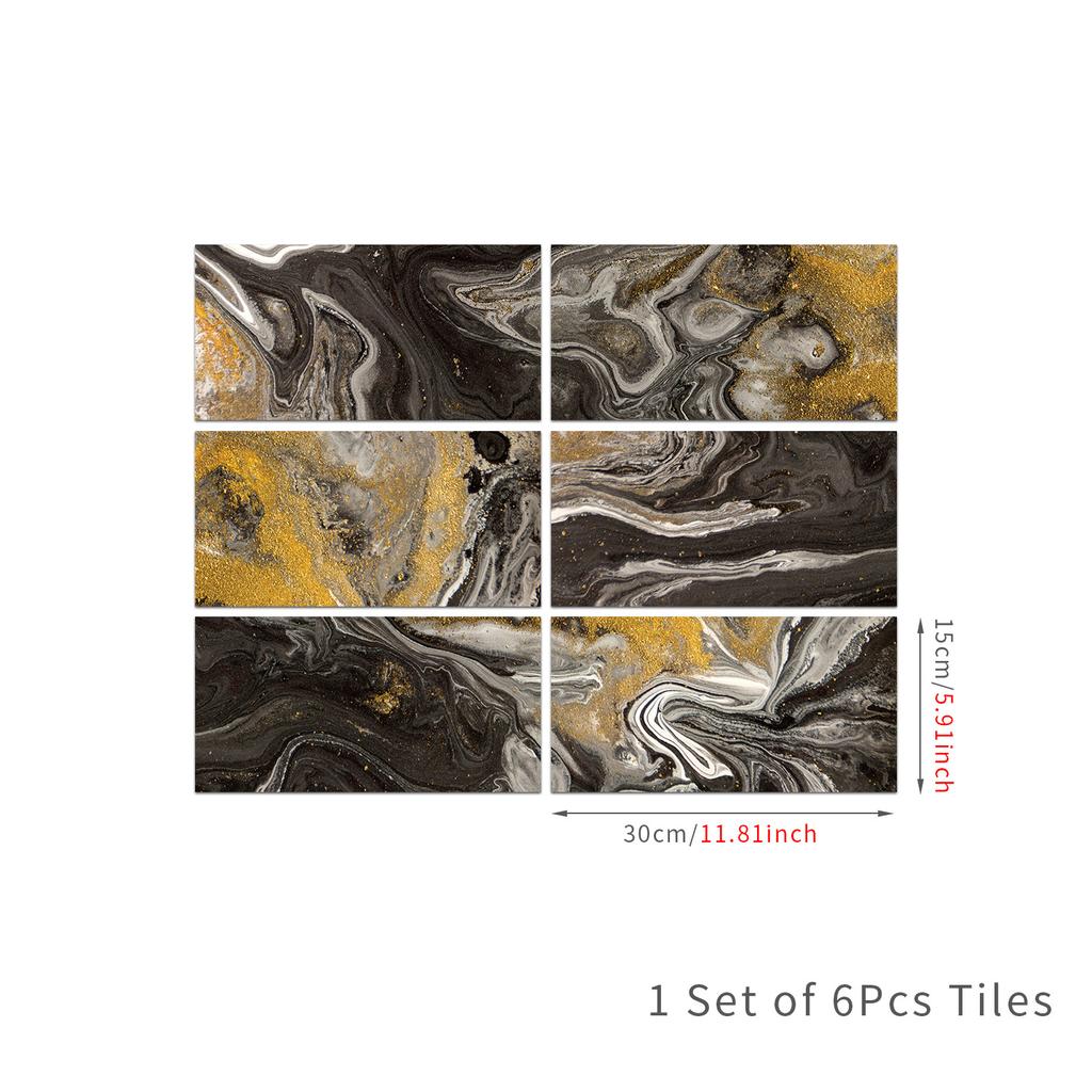 Marble Pattern Glossy Tile Wall Sticker Self-Adhesive Living Room Bathroom Renovation Wall Decoration Waterproof And Moisture-Proof Wallpaper