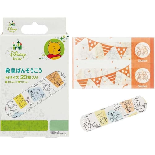 Skater First Aid Bandage Disney Winnie the Pooh Baby M Size 40 Pieces (20 Pieces x 2 Sets) Bandage Made in Japan QQB1-A