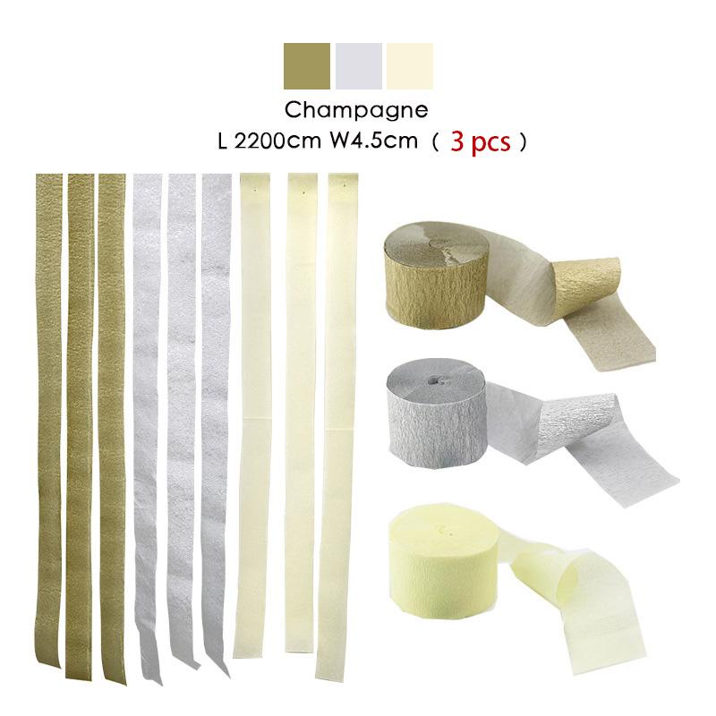 Rainbow 3Pcs/Set Crepe Paper Streamers For Wedding Birthday Party Backdrop Decoration Vibrant Multi-Colored Paper Crepe Garland Ribbon Decor
